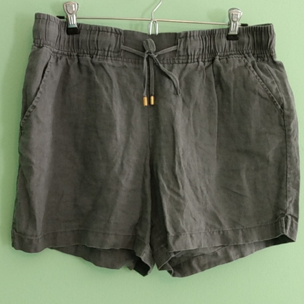 Grey linen shorts